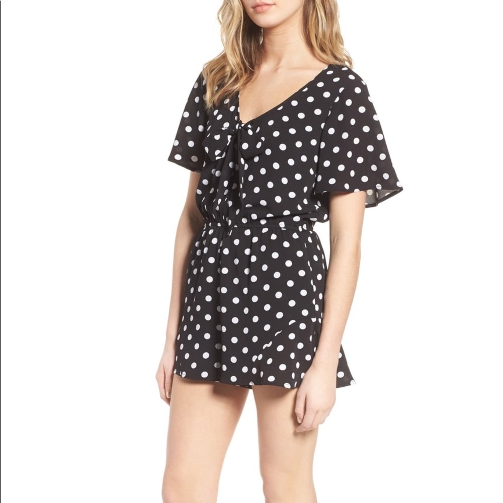 Band Of Gypsies Polka Dot Print Romper